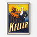 Vintage juliste Kellar, seinäkoristelu taikuuden ja illuusion teemalla