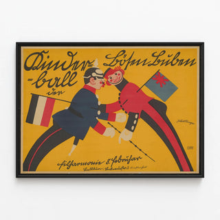 Vintage Juliste Kinderball Der Bosen Buben — kehystetty taideteos seinällä