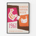 Vintage Kinderboekenweek 1961 -juliste lasten seinäkoristeeksi