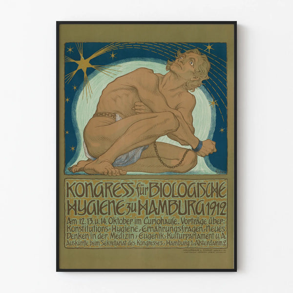 Vanha juliste Kongress für Biologische Hygiene Hampuri 1912