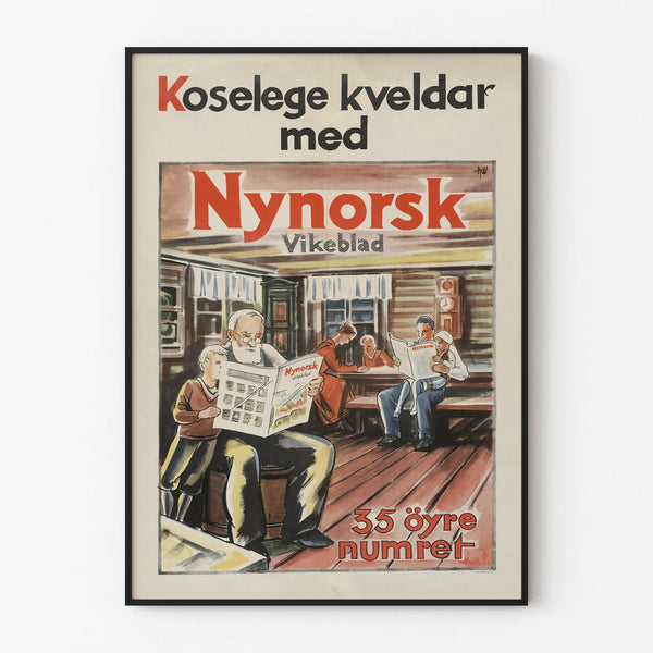 Vintage Norjalainen Nynorsk Juliste Vikeblad