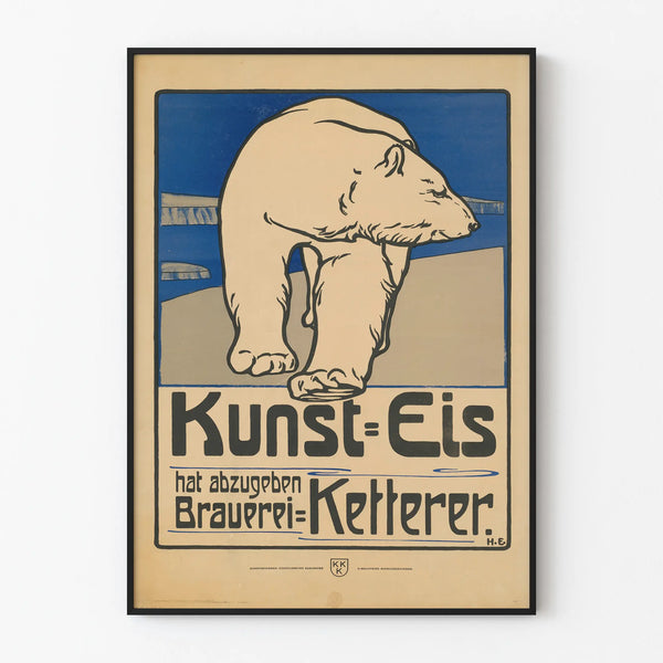 Vintage juliste jääkarhu Kunst-Eis seinäkoristukseen