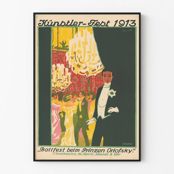 Taiteellinen vintagejuliste 1913 - Bal Orlofskyn prinssin luona