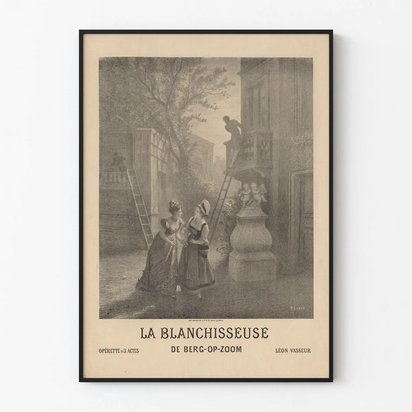 Vanha juliste La Blanchisseuse de Berg-Op-Zoom vintage seinäkoriste