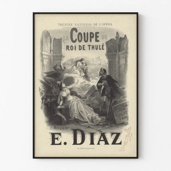 Vintage juliste oopperasta La Coupe du Roi de Thulé