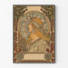 Koristejuliste Art Nouveau nainen ja astrologiset merkit