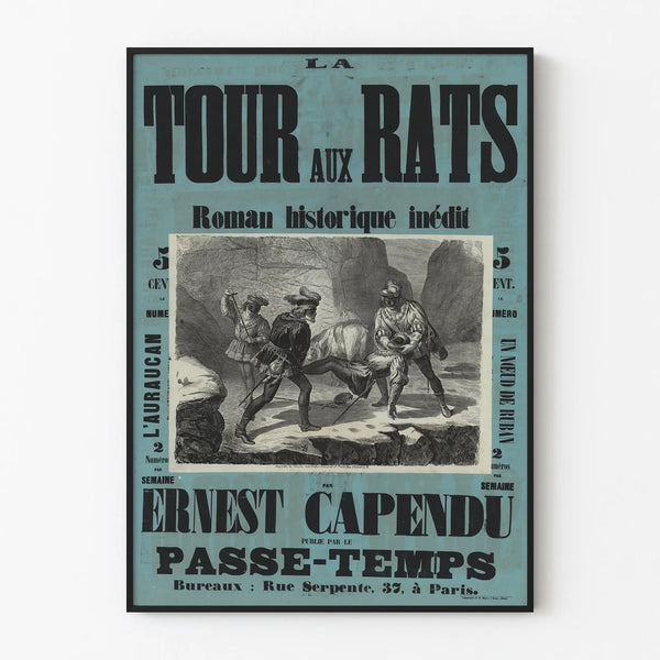 Vanha juliste La Tour aux Rats - Ernest Capendun ennen näkemätön historiallinen romaani