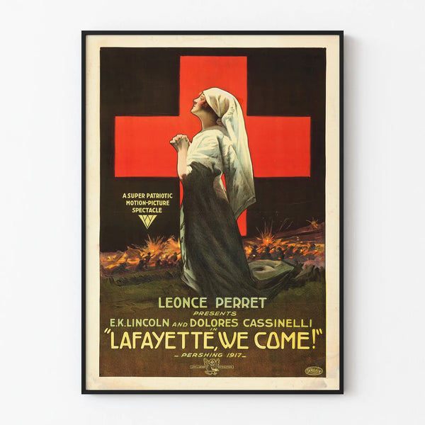 Vintage patriotinen juliste Lafayette We Come