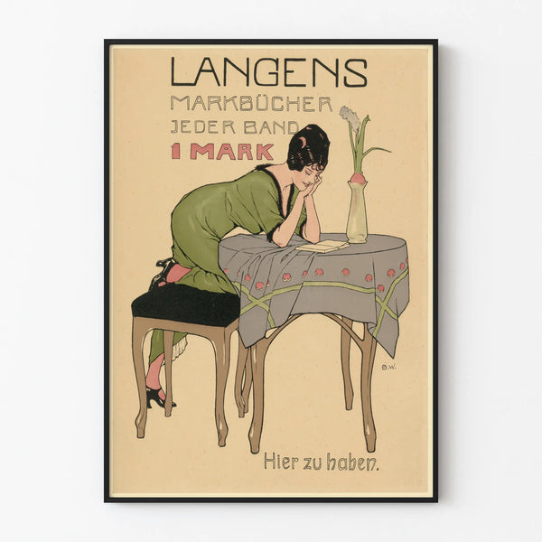 Vintage Juliste Langens Markbücher - Tyylikäs seinäkoriste