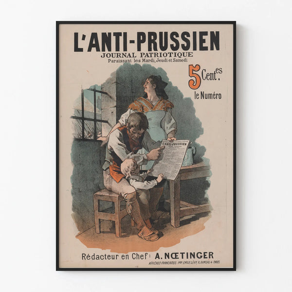 Vintage juliste Journal Patriotique L'Anti-Prussien