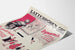 Vintage skandinaavinen juliste teatterista Latterdören komediaproduktio 4 näytöstä