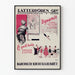 Vintage skandinaavinen juliste teatterista Latterdören komediaproduktio 4 näytöstä