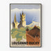 Vintagejuliste Lausanne-Ouchy Sveitsi, teos Vera Hirzel