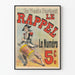 Vintagejuliste Le Rappel numero 5c tamburiinin kanssa