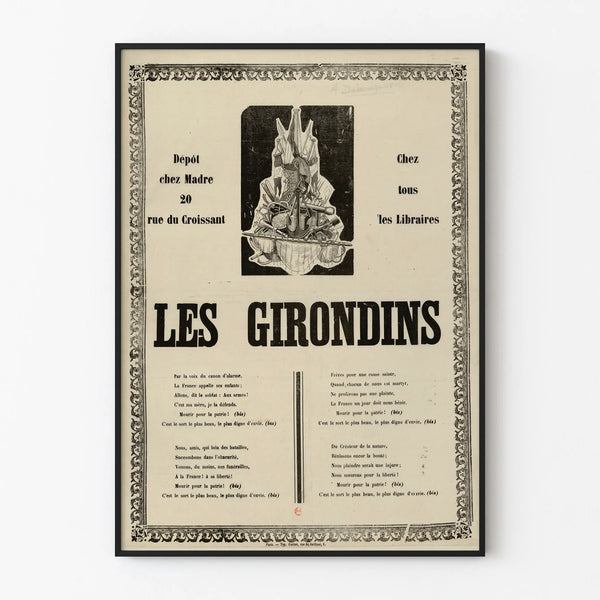 Vanha juliste Les Girondins - historiallinen vintage-seinäkoristelu