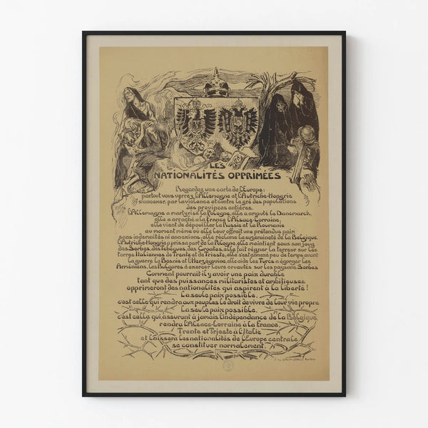 Vintagemainen patriotinen juliste sortuneista kansallisuuksista