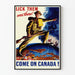 Veteraani- ja sotilaspatriotinen juliste Come On Canada