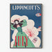 Vintage Juliste Lippincott's heinäkuulta naisen ja ilotulituksen kanssa