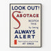 Vintage juliste Look Out Sabotage - Retro seinäkoristelu Artem Legrand
