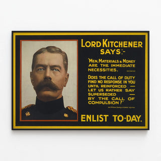 Vintage seinäjuliste Lord Kitchener liittykää tänään — kehystetty taideteos seinällä