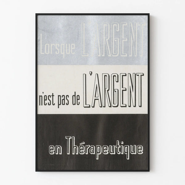 Koristejuliste 'Kun raha ei ole rahaa' graafisessa typografiassa