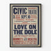 Teatterin vintage juliste Love on the Dole – Retroseinän koriste