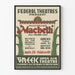 Vintage juliste Macbeth Shakespeare Federal Theatres Green et Rouge