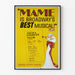 Vintage-musiikkilista Broadway Mame - Taiteellinen seinäkoriste Juliste