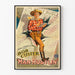 Vintage-luonnos Western Bob Custer -mies Rustling