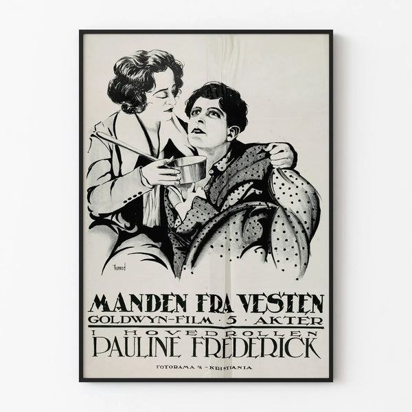 Vintage elokuvajuliste Manden fra Vesten Pauline Frederickin kanssa