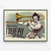 Vintage Juliste Marguerite Dufay tromboni koristeellinen — kehystetty taideteos seinällä