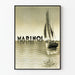 Vintage Marinol juliste purjelaivalla ja merenpohjalla