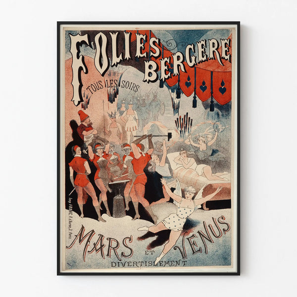 Art Nouveau -juliste Folies Bergère Mars ja Venus