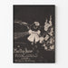 Vintage Martha-Jane -juliste mustavalkoisena