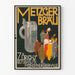Vintage Juliste Metzger Bräu Zürich saksalainen olut