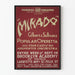 Gilbert & Sullivanin Mikado-teatterin vintagejuliste