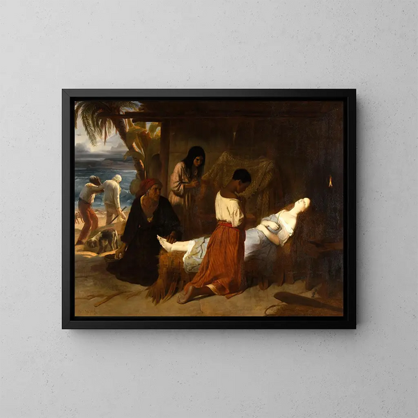 La Mort de Vierge - Émile Signol — kehystetty taideteos seinällä