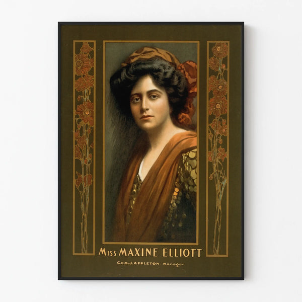 Vintage Juliste Miss Maxine Elliott - seinäkoriste