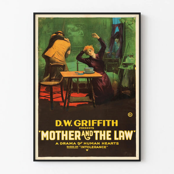 Elokuvajuliste vintage Mother and The Law - Retro-seinäkoristelu