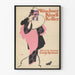 Vintage Juliste Münchner Kindl Keller vaaleanpunaisena ja mustana