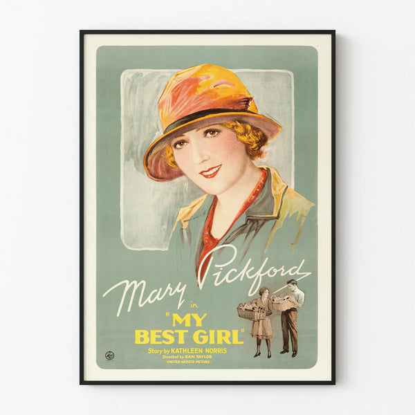 My Best Girl -elokuvan vintagejuliste Mary Pickfordin kanssa