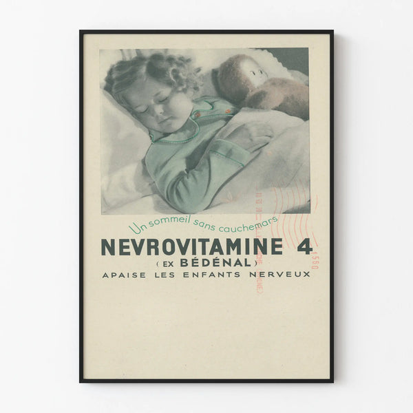 Vintagejuliste Nevrovitamiini 4 - Rauhoittava lapsille, jotka ovat hermostuneita
