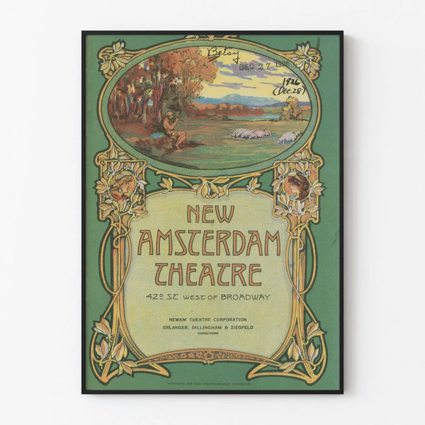 Vintage Juliste New Amsterdam Theatre - Art Nouveau -seinän koriste