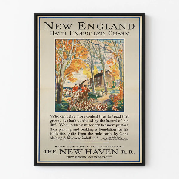 Vintage juliste New Englandin aito charm