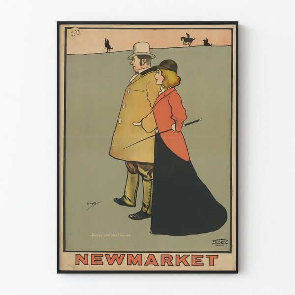 Vintage Juliste Newmarket - Poppy ja hänen valmentajansa seinäkoristeluun