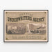 Vintage juliste New York Underwriters Agency -seinäkoriste — kehystetty taideteos seinällä