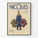 Vintage juliste Nicolas hienoista pulloista, nektarista, jakelijasta
