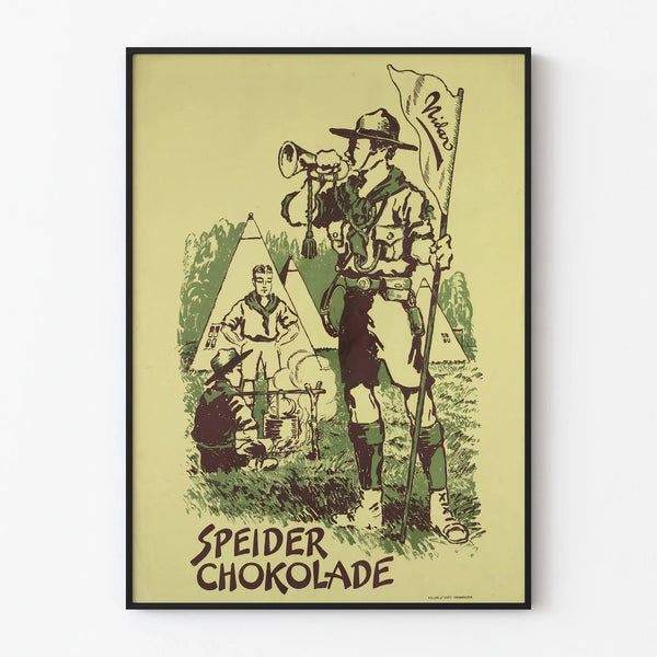 Vintage Juliste Nidar Speider Chokolade seinäkoriste