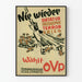 Vintage-juliste anti-diktatuuria varten seinäkoristeluun