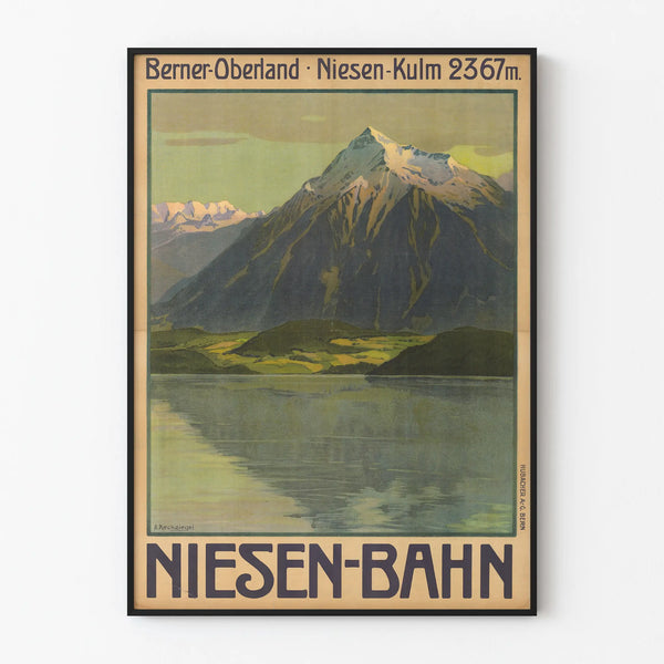 Vintage Juliste Niesen-Bahn vuori Berner Oberland